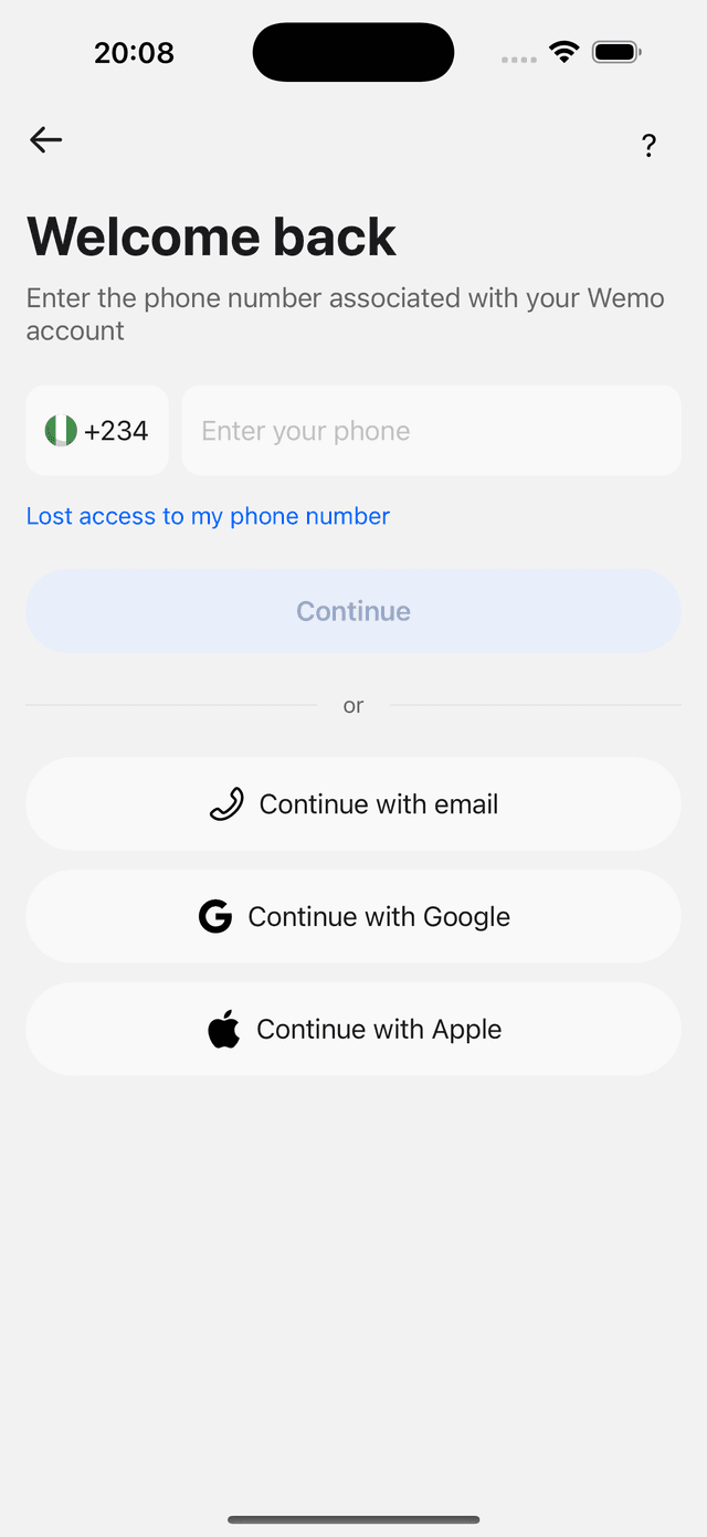 Mobile app screenshot